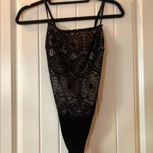 Black lace bodysuit